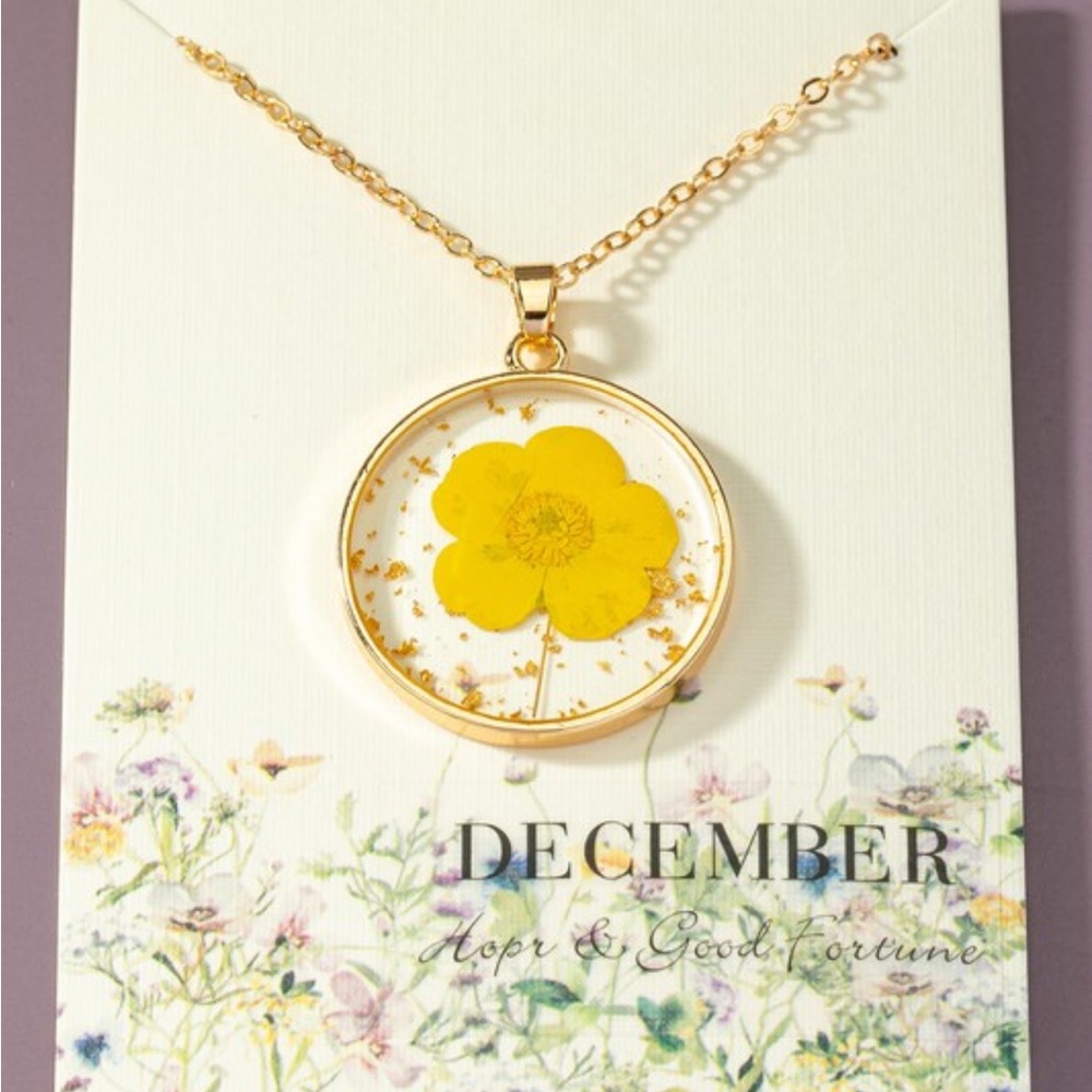Handmade Birth Month Flower Necklace: December